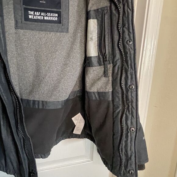 Abercrombie & Fitch Jacket Mens M Gray A&F All Season Weather Warrior Zip Coat - Picture 5 of 7